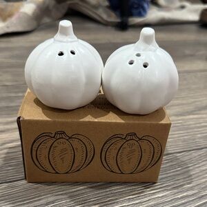 White Pumpkin Salt and Pepper Shaker Set